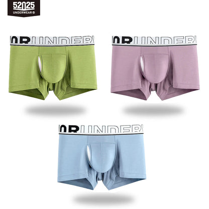 52025 Men's Dual Pouch Boxers – Ultra-Soft Modal, Patented Separation Pouch with Silk Mesh Support and Breathable Comfort