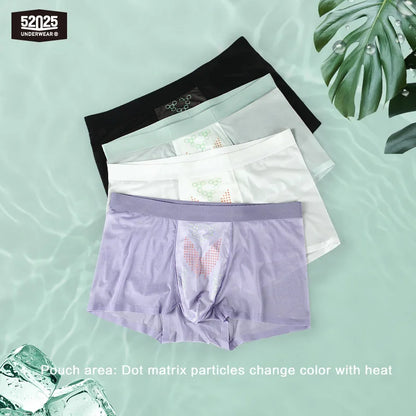 52025 Men's Ultra-Thin Boxers (3-Pack) – Feather-Light Ice-Silk Fabric, Color-Changing Pouch and Weightless Second-Skin Comfort