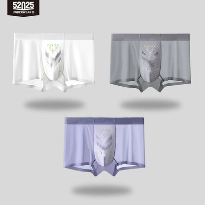 52025 Men's Ultra-Thin Boxers (3-Pack) – Feather-Light Ice-Silk Fabric, Color-Changing Pouch and Weightless Second-Skin Comfort