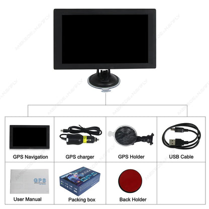 9 Inch HD Touch Screen 2D 3D Car GPS Navigation Multilingual Voice Latest Europe Maps GPS Navigation Support FM Transmitter