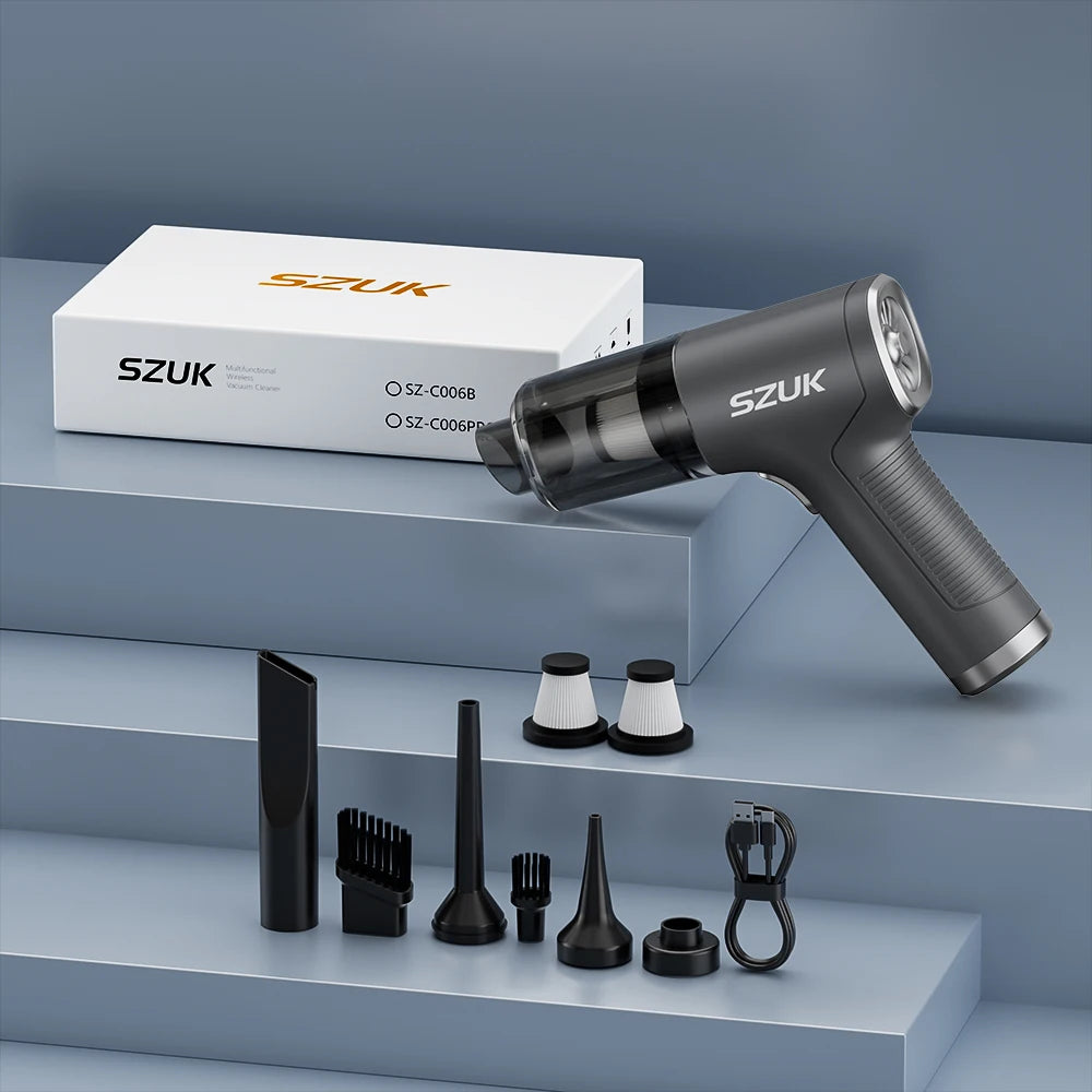 SZUK Car Vacuum Cleaner 17000PA Powerful Suction Portable Handheld Cleaning Machine Car Cleaner Wireless Mini Vacuum Cleaner
