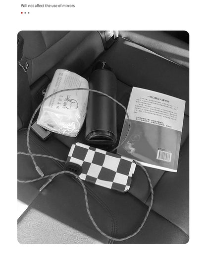 Car Seat Middle Hanger Storage Bag PU Leather Universal Car Seat Gap Organizer Hanging Handbag Holder Net Pocket Stowing Tidying
