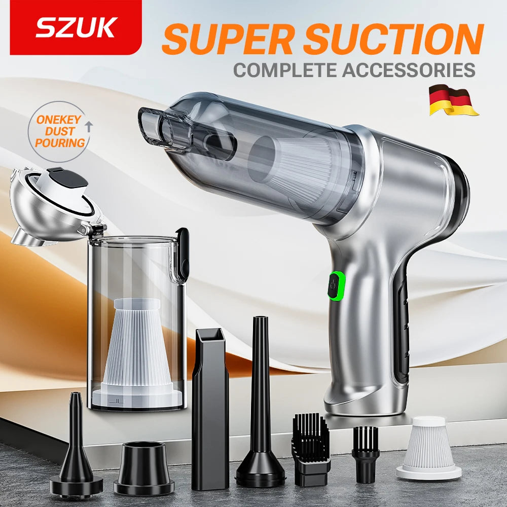 SZUK Wireless Portable Car Vacuum Cleaner Strong Suction Handheld Vacuum Home & Car Dual Use Robot Cleaner For Desktop Keyboard