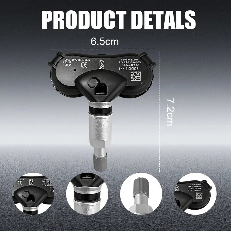 1/4PCS 433MHZ Tire Pressure Monitor System TPMS Fit For KIA K3 Pride Hyundai Avante Tucson Replacement For 529333X305