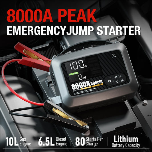 8000A Professional Heavy Duty Car Jump Starter Powerful Car 12V Car Battery Starter Booster Starting Device