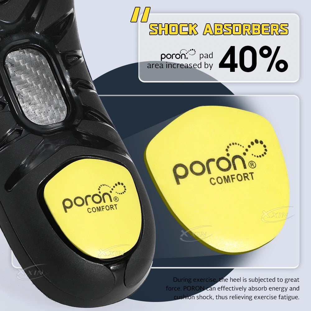 【xxin】Carbon Fiber Shell Heel Insole Poron Arch Support Insoles Pain Relief Shock Absorption Shoes Pad