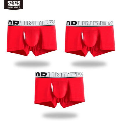52025 Men's Dual Pouch Boxers – Ultra-Soft Modal, Patented Separation Pouch with Silk Mesh Support and Breathable Comfort
