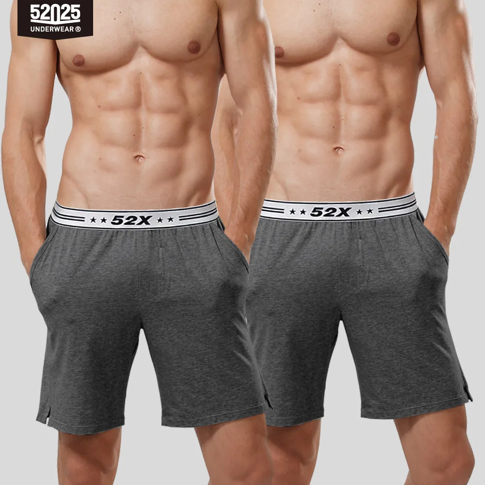 52025 Men's Cotton Modal Pajama Shorts (2-Pack) – Silky-Soft Lounge Shorts with Relaxed Fit, Side Pockets & All-Day Home Comfort