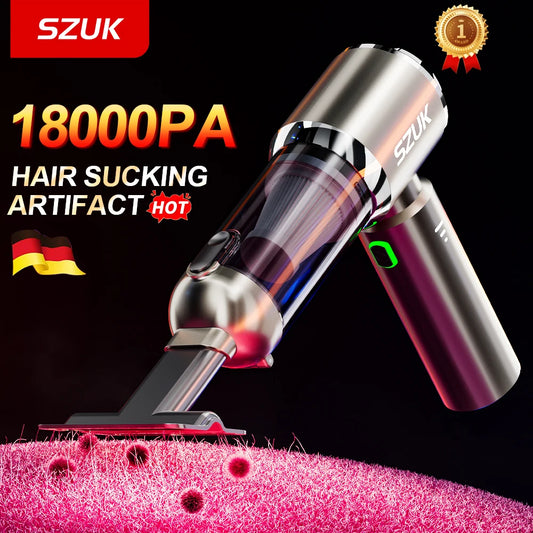 SZUK Portable Car Vacuum Cleaner 18000Pa Powerful Wireless Vacuum Cleaner Strong Suction Handheld Mini Vacuum Cleaner for Car