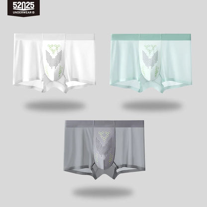 52025 Men's Ultra-Thin Boxers (3-Pack) – Feather-Light Ice-Silk Fabric, Color-Changing Pouch and Weightless Second-Skin Comfort