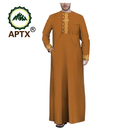 Muslim Jubba for Men Quality Thobe Tailor Made Single Breasted Loose Casual Style Long Robe for Event Wedding TA2014001