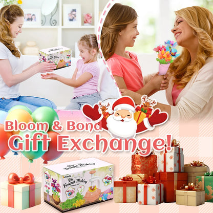 DIY Fabric Flower Bouquet Craft Kit for Kids - Handmade Girls Educational Toy Market Simulation Birthday Gift Creative Playset