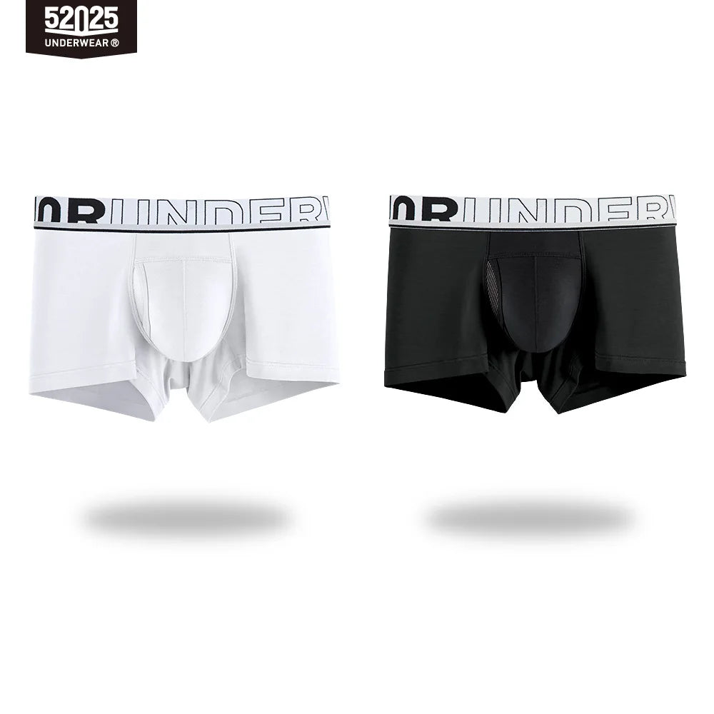 52025 Men's Dual Pouch Boxers – Ultra-Soft Modal, Patented Separation Pouch with Silk Mesh Support and Breathable Comfort