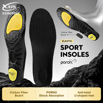 【xxin】Carbon Fiber Shell Heel Insole Poron Arch Support Insoles Pain Relief Shock Absorption Shoes Pad