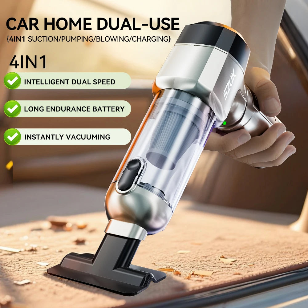 SZUK C017Max Car Vacuum Cleaner Stong Suction Wireless Portable HandHeld Vacuum Cleaner Powerful Air Blower Cleaning Machine