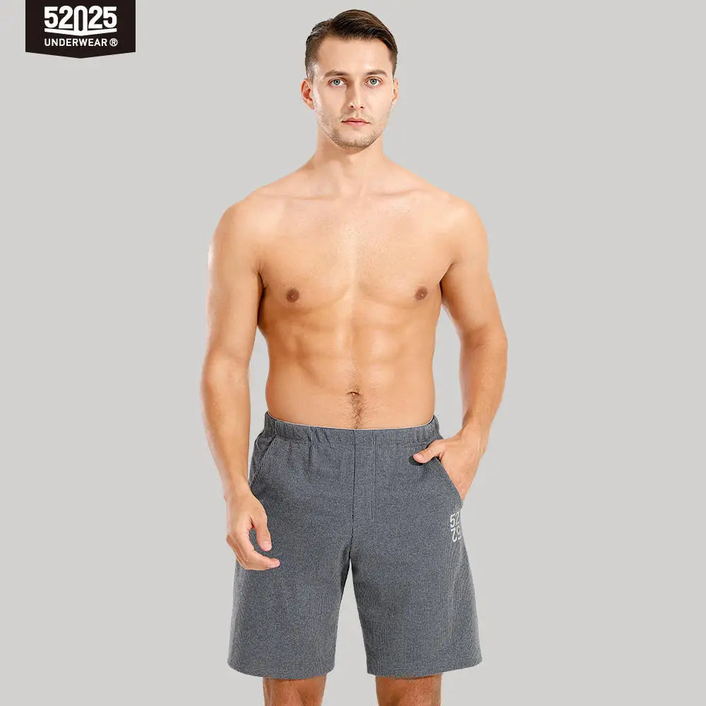 52025 Men's Cotton Lounge Shorts – Comfortable Midweight Pajama Shorts with Adjustable Drawcord, Tailored Fit and Side Pockets