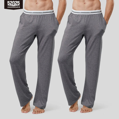 52025 Men's Cotton Modal Pajama Pants (2-Pack) – Silky-Soft Lounge Pants with Relaxed Fit, Side Pockets & Lightweight Comfort