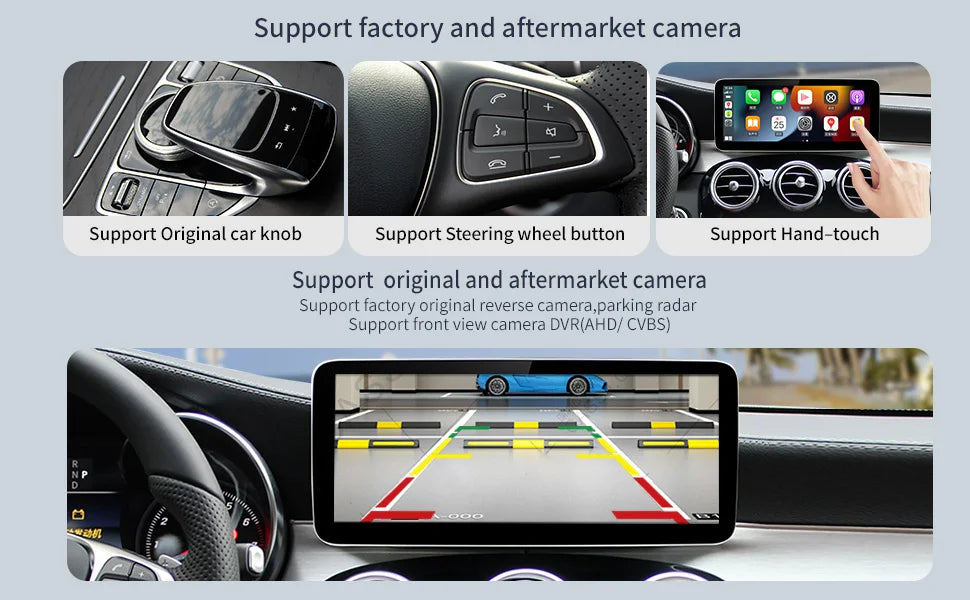Wireless Carplay/Android Auto 12.3'' Touch screen Multimedia for Mercedes Benz NTG5.0  A B E C GLE W167 W212 W246 W205 W176 C117