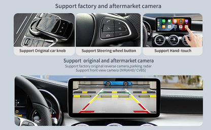 Wireless Carplay/Android Auto 12.3'' Touch screen Multimedia for Mercedes Benz NTG5.0  A B E C GLE W167 W212 W246 W205 W176 C117