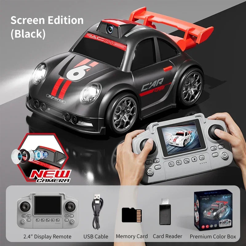 RC Car Model C6 2.4GHz HD Camera Remote Control Drift Sensing High Speed Racing Toy with Demo Follow Escape Mode for Children
