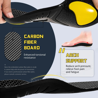 【xxin】Carbon Fiber Shell Heel Insole Poron Arch Support Insoles Pain Relief Shock Absorption Shoes Pad