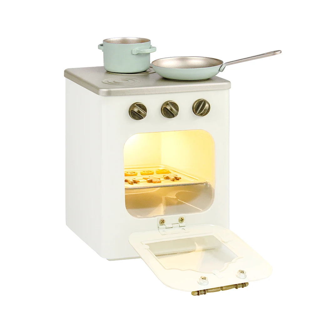 Aizulhomey Dollhouse Miniature Furniture Nordic Metal Miniature Oven with Light Dollhouse Accessories for 1/6 Dolls Blythe BJD