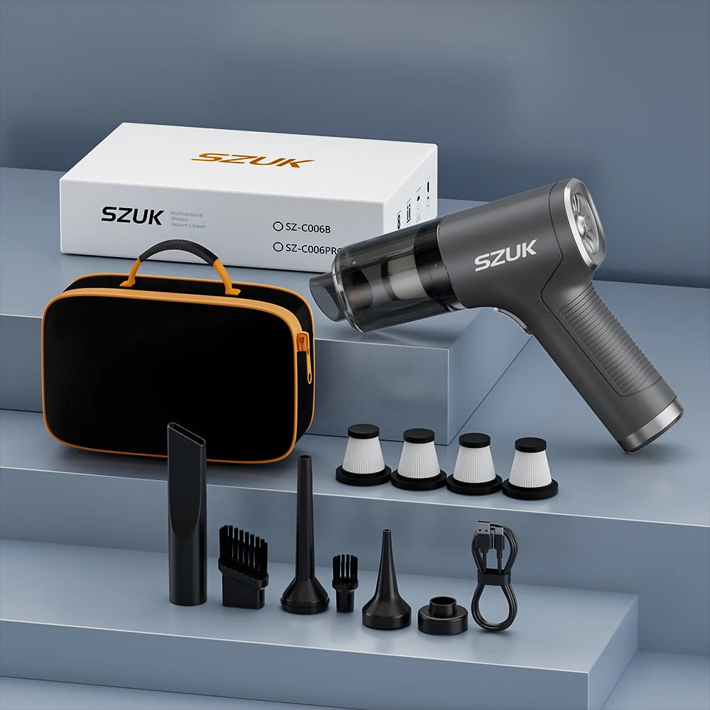 SZUK Car Vacuum Cleaner 17000PA Powerful Suction Portable Handheld Cleaning Machine Car Cleaner Wireless Mini Vacuum Cleaner