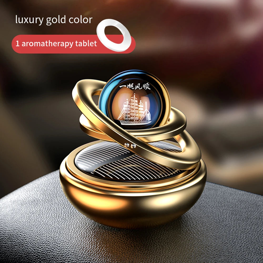 Solar Car Air Freshener Rotating Fragrance Decoration Accessories Interiors Men Women Original Auto Flavoring Perfume Diffuser