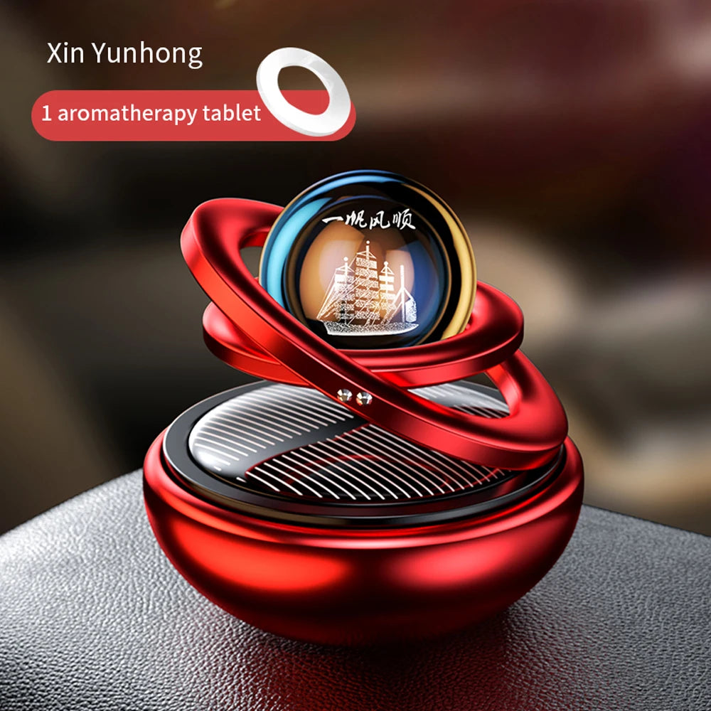 Solar Car Air Freshener Rotating Fragrance Decoration Accessories Interiors Men Women Original Auto Flavoring Perfume Diffuser