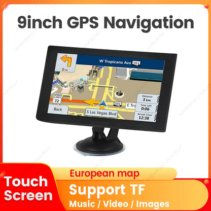 9 Inch HD Touch Screen 2D 3D Car GPS Navigation Multilingual Voice Latest Europe Maps GPS Navigation Support FM Transmitter