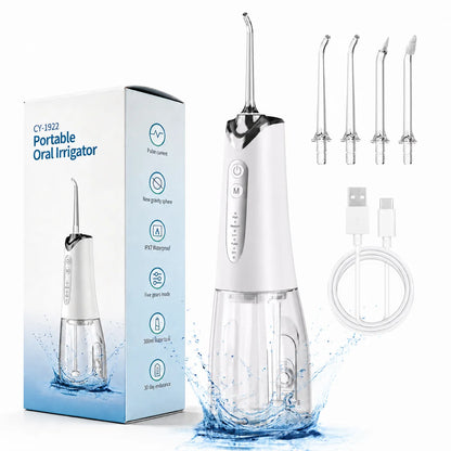 Portable Wireless Water Flosser 300ml Oral Irrigator 5 Modes 4 Nozzles IPX7 Waterproof Deep Cleaning Of the Mouth And Teeth New