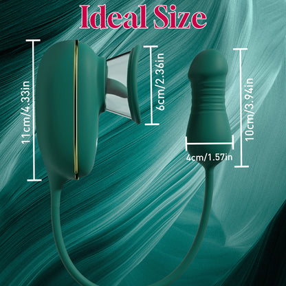 Adult Sex Toy 3-in-1 Licking Vibrator 3 Suction Modes Clitoral Stimulation Extendable Thrusting Masturbator Suitable for Women