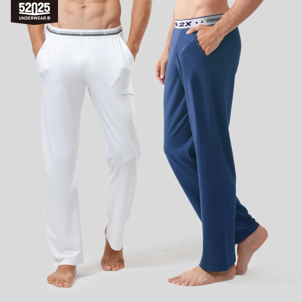 52025 Men's Cotton Modal Pajama Pants (2-Pack) – Silky-Soft Lounge Pants with Relaxed Fit, Side Pockets & Lightweight Comfort