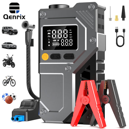 Car Jump Starter with 150PSI Tire Inflator, 6000mAh Battery Booster, Digital Air Compressor, LED Light for Cars SUVs Trucks