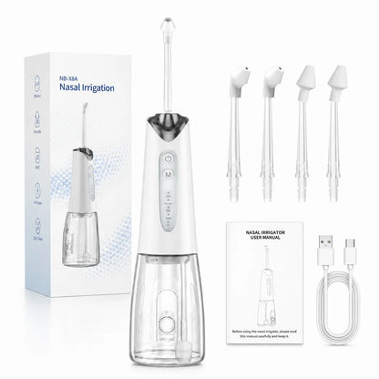 Electric Nasal Irrigation System Sinus Rinse Machine With 300ml Water  Nose Cleaner IPX7 Type C Charging For Daily Nasal Care