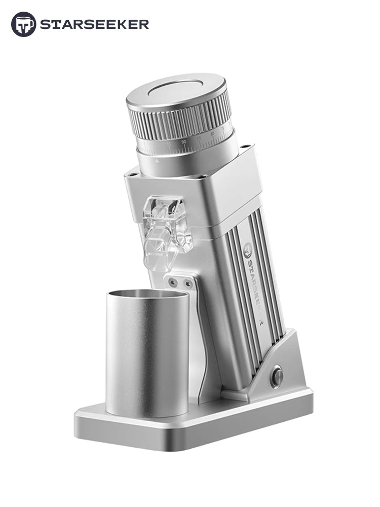 STARSEEKER E55Pro Electric Coffee Grinder 55MM Espresso Cone burr Stepless Fineness Adjustment Brew Bean Grinder Black White