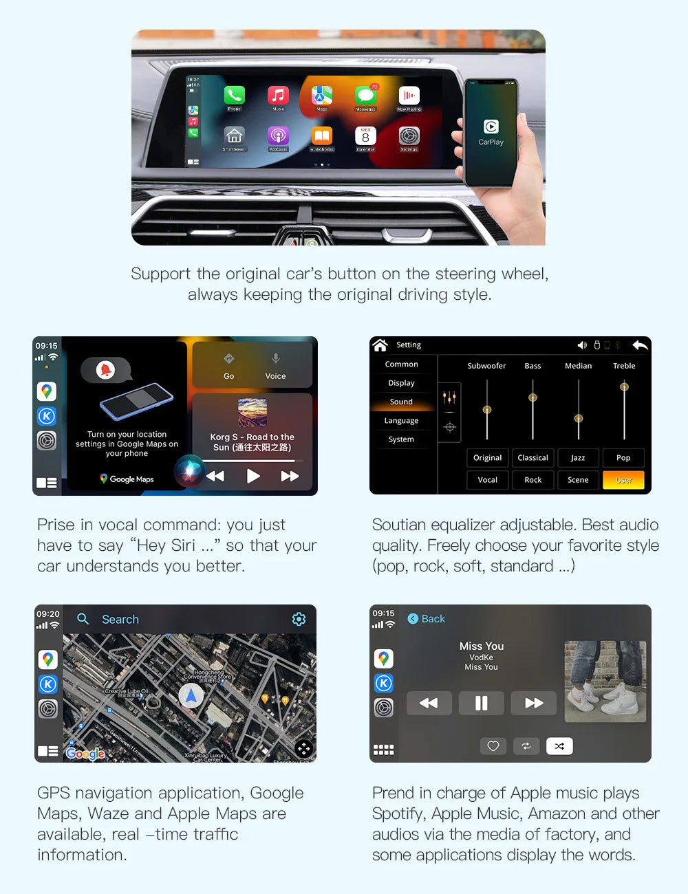 Wireless CarPlay Android Auto for BMW Mini R55 R56 R57 R58 R59 R60 R61 F54 F55 Clubman Countryman Hardtop John Cooper F56 F57