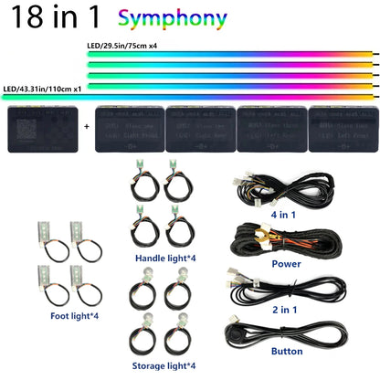 22 In1 Car Acrylic LED Ambient Lights For For Nissan Altima Rogue Clio Kaptur Eclipse For BMW F30 F31 F10 F11 F07 F18 G30 G38