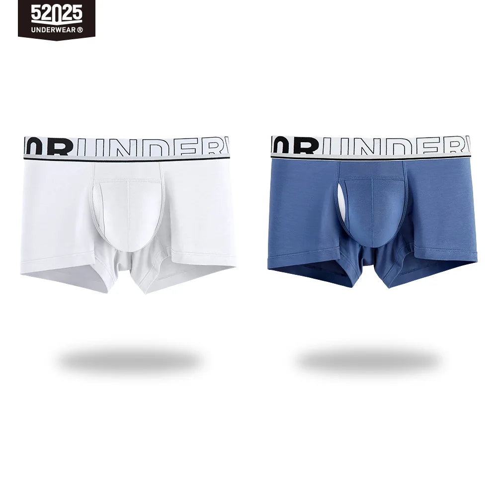 52025 Men's Dual Pouch Boxers – Ultra-Soft Modal, Patented Separation Pouch with Silk Mesh Support and Breathable Comfort