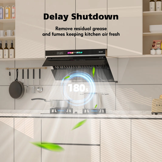 BRANO 36 inch 900 CFM Under Cabinet Range Hood Kitchen Hood with 4 LED Lights and Charcoal Filter, Voice/Gesture/Touch Control