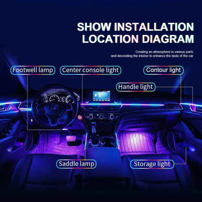 22 In1 Car Acrylic LED Ambient Lights For For Nissan Altima Rogue Clio Kaptur Eclipse For BMW F30 F31 F10 F11 F07 F18 G30 G38