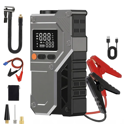 Car Jump Starter with 150PSI Tire Inflator, 6000mAh Battery Booster, Digital Air Compressor, LED Light for Cars SUVs Trucks