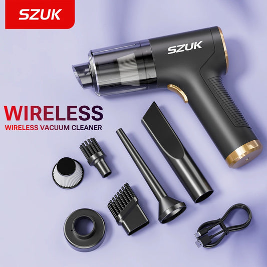 SZUK 17000PA Car Vacuum Cleaner Mini Powerful Cleaning Machine Strong Suction Handheld for Car Portable  Wireless Home Appliance