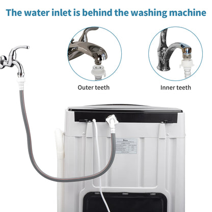 Compact Full-Automatic Top Load Washing Machine, 10 Programs 8 Water Levels, Spin & Drain Pump, Laundry Appliances for Home Use