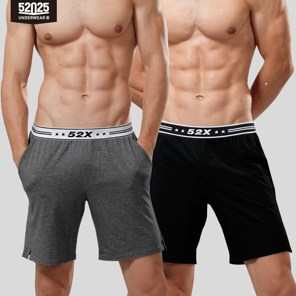 52025 Men's Cotton Modal Pajama Shorts (2-Pack) – Silky-Soft Lounge Shorts with Relaxed Fit, Side Pockets & All-Day Home Comfort