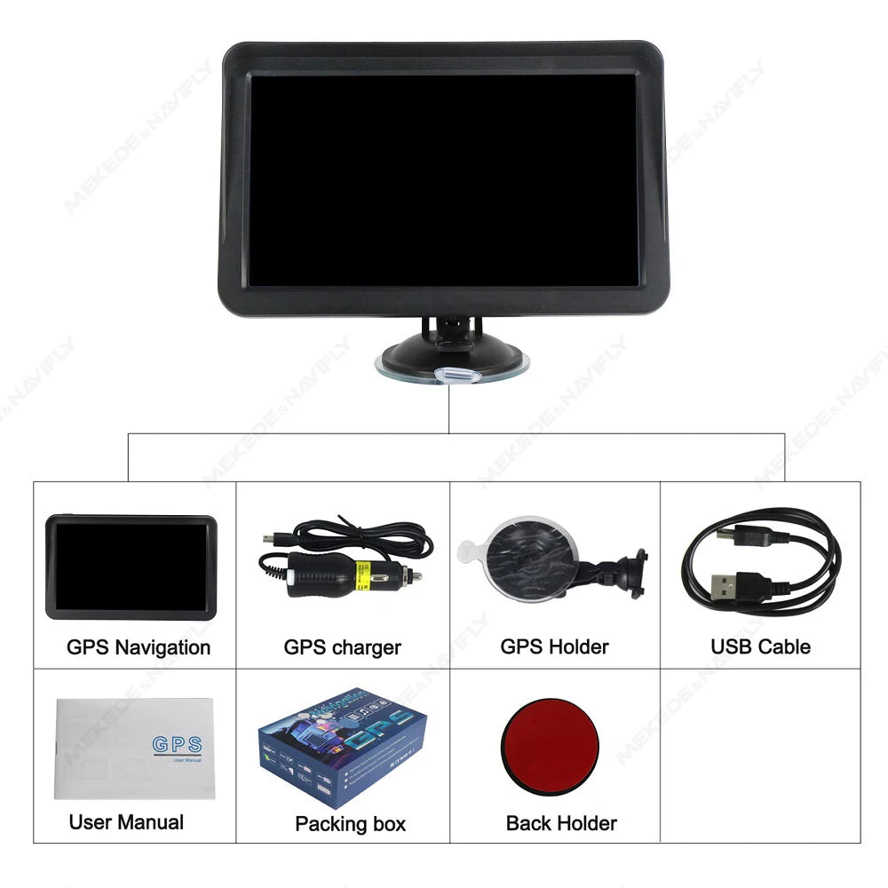 Navifly 9" Car GPS Navigation HD Touch Screen 2025 NEW European MAP GPS Navigation Truck Sunshade Sat Nav Music Video Player FM