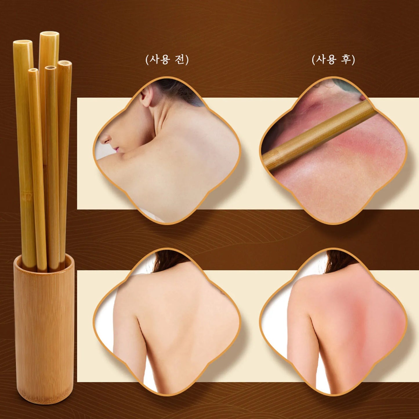 Bamboo Massage Sticks Massage Gua Sha Tools 60cm Portable Arms Shoulder Muscle Relaxation Full Body Beauty Shaping Accessory