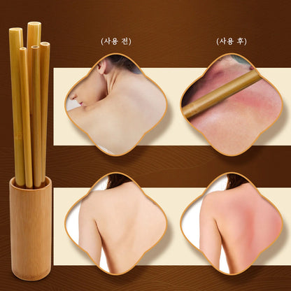 Bamboo Massage Sticks Massage Gua Sha Tools 60cm Portable Arms Shoulder Muscle Relaxation Full Body Beauty Shaping Accessory