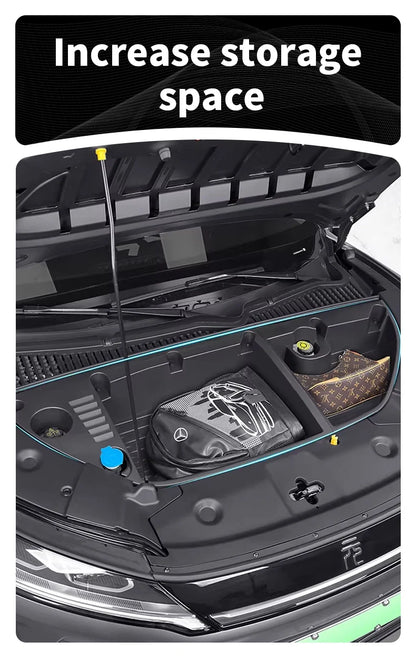 For Yuan UP Atto 2 2025 Car Front Trunk Hood Storage Box Organizer Case Large Capacity Tidy Accessories Scratch Wear-Resistant