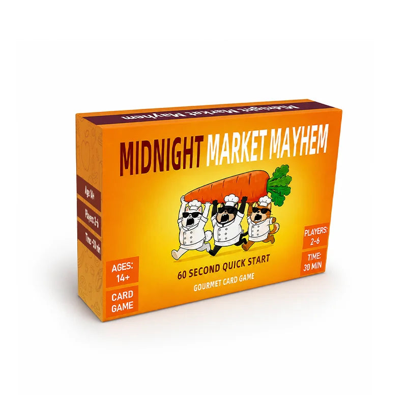 Trading Strategy Card Game for 2-6 Players, Food Theme Game with Open Trades, Secret Market Picks, Price Changes, Team Sets